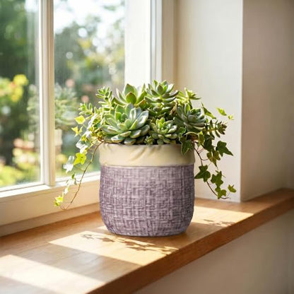 6 Inch Planter, Ceramic Pots for Plants, Round Flower Pots, Purple - color: Purple, size: 6 Inch