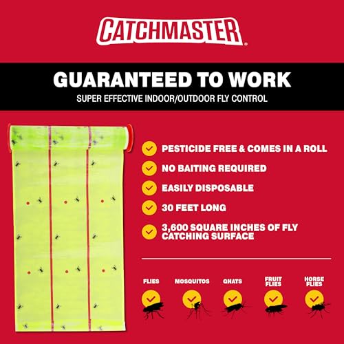Catchmaster Giant Fly Glue Trap 1pk, 30ft Sticky Fly Paper Roll Outdoor