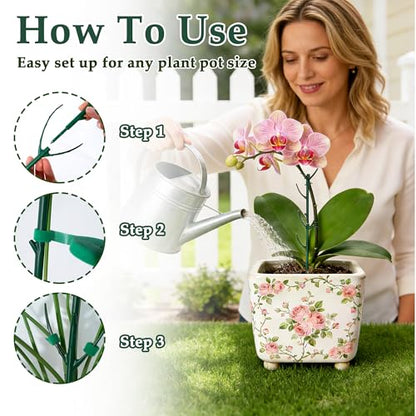 15 Pack Adjustable Stackable Monstera Plant Support Poles Garden Stakes