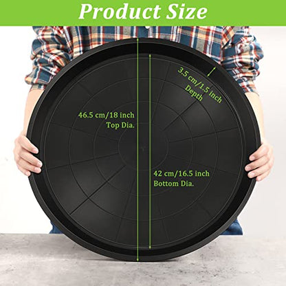 Eccliy 12 Pcs Plastic Plant Saucers Tray, Black, 18 Inch, Round - color: Black, size: 18 Inch, style: Round