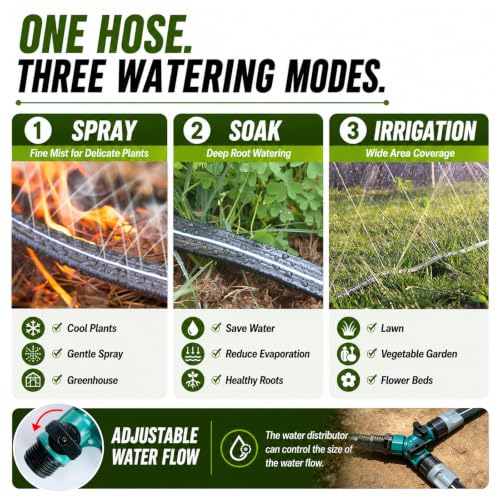 Sprinkler Hose with Holes 30 Ft (15ft 2pack) for Garden Watering - size: 30 ft(15ftx2pack)