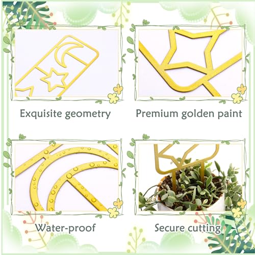 4 Pcs Plant Trellis Indoor Gold Small Trellis for Potted Plants - style: Unique,Gold