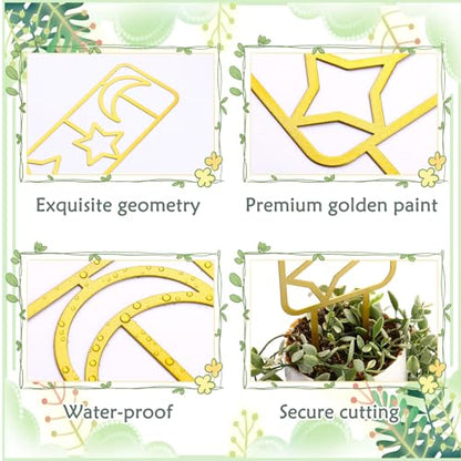 4 Pcs Plant Trellis Indoor Gold Small Trellis for Potted Plants - style: Unique,Gold
