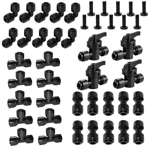 44 Pcs 1/4" Quick Connect Drip Irrigation Fittings Kit for for Gardens - size: 44Pcs 1/4" Quick Connect Drip