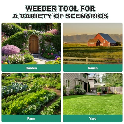 Triangle Hand Hoe, 15.2’’ Winged Weeder Tool with Wood Handle - color: Short Handle Winged Weeder, size: Length: 15.2inches