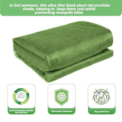 U0U Garden Mesh Netting Kit,7.8 x 24 Ft Plant Netting with Hoops,Bird Net for Garden with 6 Sets Garden Hoops & 18 Clips,Garden Net Bed Cover for Plants Birds Animals Protection - color: Green