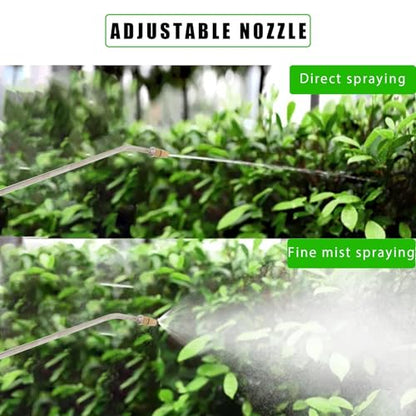 HOSTIC 2 Gallon Stainless Steel Sprayer Hand Pump Sprayer with Pressure Gauge Valve Adjustable Nozzle for Gardening Lawn and Cleaning - size: 2 Gallon