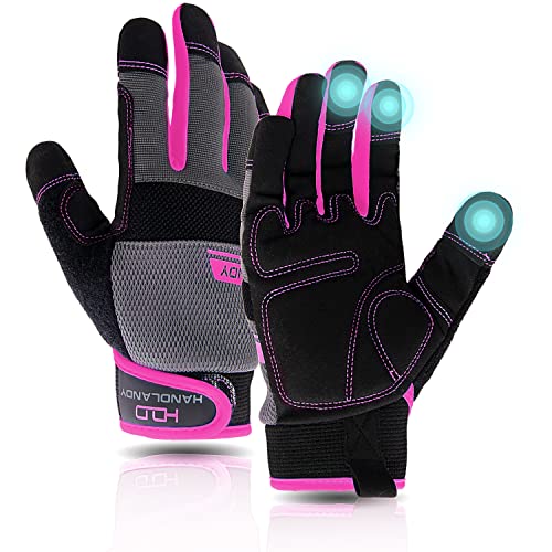 AIGEVTURE Work Gloves Women,Utility Gardening Gloves Touch Screen,Thin Mechanic Working Gloves Pink,Comfortable,Flexible,Fit - color: Pink, size: Small (Pack of 1)