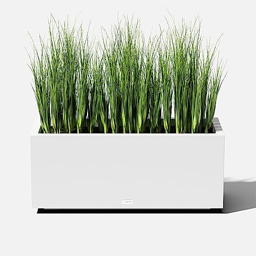 Veradek Block Series Long Box Planter - Rectangular Outdoor Planter - color: White, size: Large