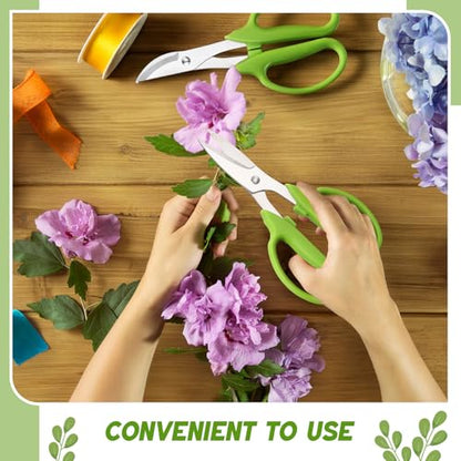2 Pcs Garden Scissors Shears Trimming Scissors Pruning Floral Shears for Herb Flowers Plants with Straight and Curved Blade for Gardening (Curved,Straght) - style: Curved, Straght