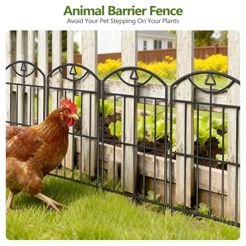 17in (H) x21ft (L), 20 Panels No Dig Decorative Garden Fence - size: 20 Panels-21 ft(L) X 24 in(H)