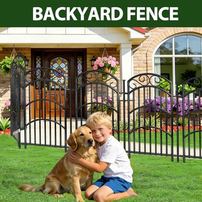 Decorative Garden Fence, 40in H x 18ft L, 8 Panels - size: 8 Panels - 18ft(L) X 40 in(H)