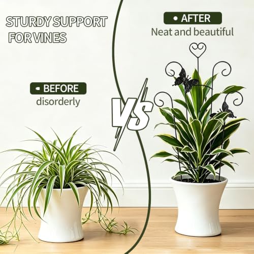 2 Pack 33 Inch Trellis for Climbing Plants Indoor, Rustproof Garden Metal Trellis for Potted Plants Outdoor, Sturdy and Durable Plant Support for Climbing Plants Such as Ivy, Monstera and Pothos - size: 33in
