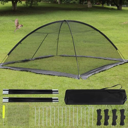 Mxmoonant Pond Cover Dome 10x11 FT, w/4 Windropes, 1-Person Install