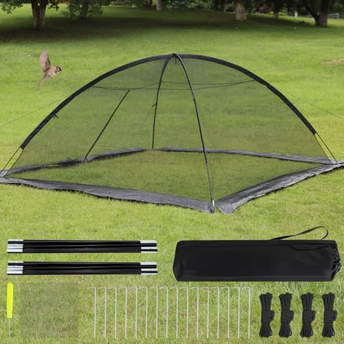 Mxmoonant Pond Cover Dome 10x11 FT, w/4 Windropes, 1-Person Install