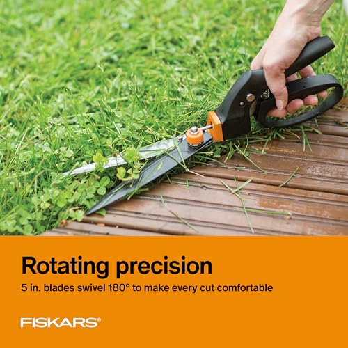 Fiskars 5" Swivel Grass Shears, Handheld Grass Clippers for Lawn & Garden - style: Rotating - Shear Ease