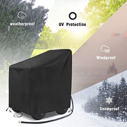 Outdoor Garden Hose Reel Cart Cover Waterproof-37.8x23.6x36in - size: 37.8"L x23.6"Wx 36"H