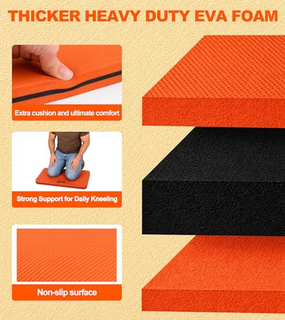 Garden Kneeling Pad, 1.2" Thick EVA Foam Knee Cushion for Gardening - color: Orange&Black
