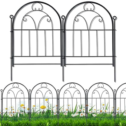 Decorative Garden Fence 17in(H) x 10ft(L), Rustproof Metal Animal Barrier - size: 21" High,11ft