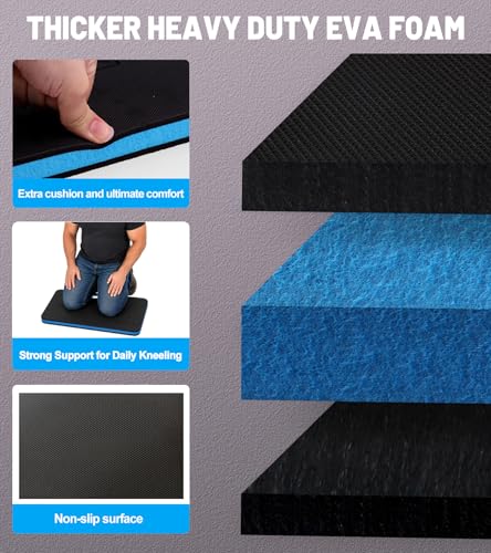 Garden Kneeling Pad, 1.2" Thick EVA Foam Knee Cushion for Gardening - color: Black&Blue