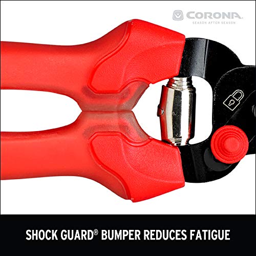 Corona AP 3334 Non-stick Steel ComfortGEL Anvil Hand Pruner - 3/4 inch Cut Capacity Stem and Branch Garden Shears, Red