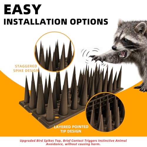 Bird Spikes, 30 Pack, 41.9 FT Total Coverage, Outdoor Bird Deterrent - color: Brown, size: 30 pack