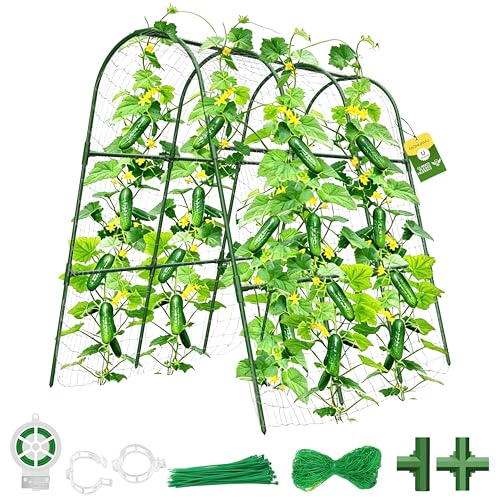 Cucumber Trellis for Raised Bed,U-Shape Garden Trellis for Climbing Plants Outdoor, Metal Arch Vegetables Trellis, Plant Support for Vine (Green, 47.2x47.2 X21.6) - color: Green, size: 47.2"Lx21.6"Wx47.2"H-Medium
