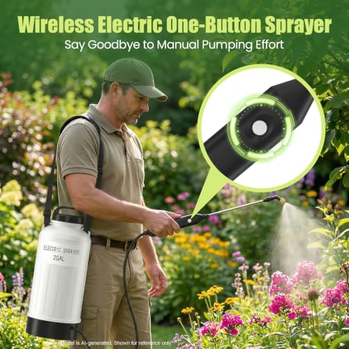 Battery Powered Sprayer 2 Gallon Electric Pump Lawn & Garden Sprayer - color: off-white