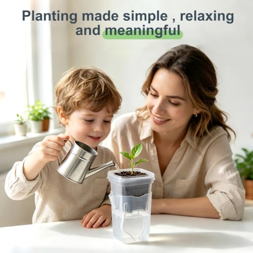 12 Pcs Clear Small Self Watering Pots for Indoor Plants