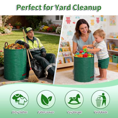 for 3 Pack-53 Gallon Reusable Yard Waste Bags Lawn and Leaf Bags - size: 1 Count (Pack of 3)