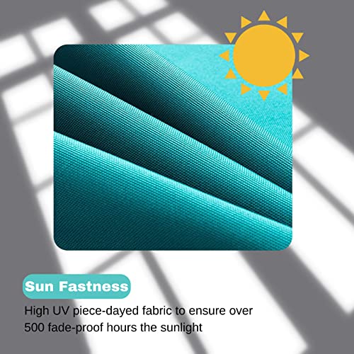 idee-home Outdoor Chair Cushions Set of 4, 19" x 19" D-Shaped - color: Peacock Blue, size: 19 x 19 x 3 Inch