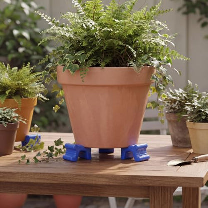 LemonRoad 12 Set Terra Cotta Cement Pot Feet for Outdoor Planters,Blue - color: Blue