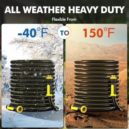 100 FT Heavy Duty Garden Hose, 5/8 in Rubber Water Hose - size: 100FT