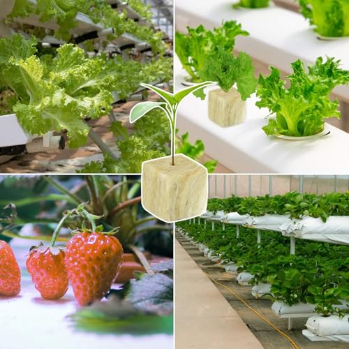 Halatool 1 Inch Rockwool Cubes for Hydroponics, 200 Plugs Seed Starter Cube - color: 4 Sheets, size: 1" Cubes