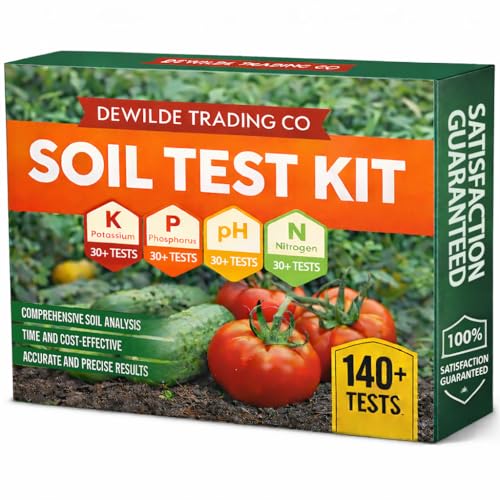 Soil Test Kit 140 Tests (2026 Updated Instructions) – pH, Nitrogen, Phosphorus, Potassium & Ammonia – Garden, Lawn & Plant Soil Tester Kit for Accurate Fertility Analysis