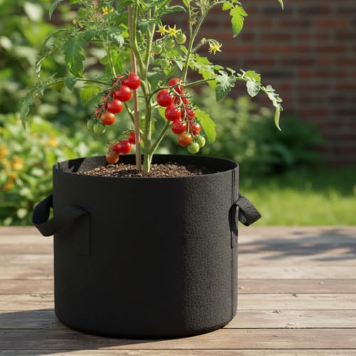 10pcs Gallon Black Grow Bags - Reinforced Fabric Planters with Handles for Gardening, Breathable & Durable Garden Raise Supplies, Ideal for Indoor & Outdoor Vegetable Gardens