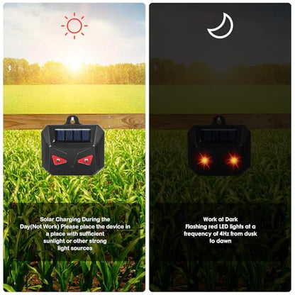 4 Pack Solar Predator Eye Lights for Yard,Red LED Deterrent for Raccoon