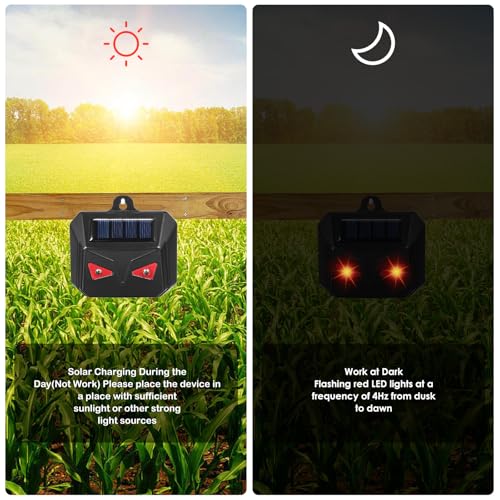 4 Pack Solar Predator Eye Lights for Yard,Red LED Deterrent for Raccoon