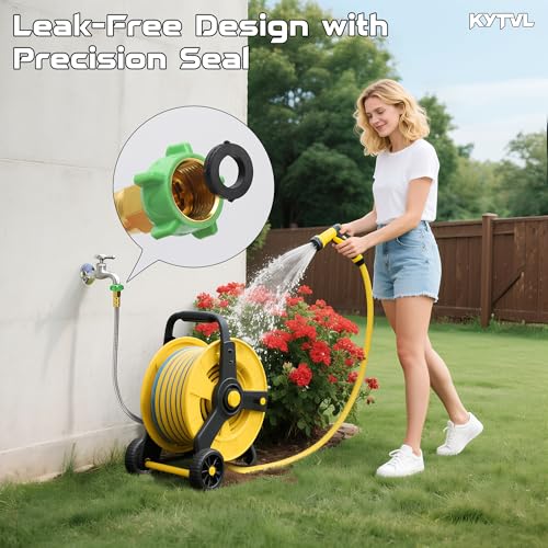 3FT Short Garden Hose Female to Female – Stainless Steel Leader Hose for Hose Reel, Kink-Free Flexible Metal Water Hose, Leakproof Durable Designy for Outdoor Garden, Pet Washing, Car - size: 3 feet