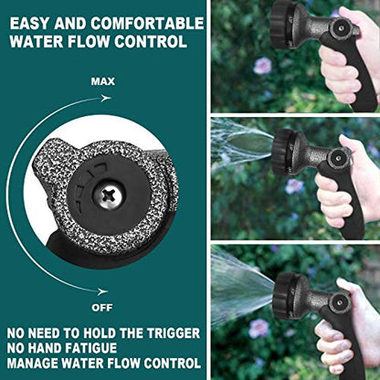 GREEN MOUNT Garden Hose Nozzle, Water Hose Spray Nozzle with Thumb Control On Off Valve for Easy Water Flow Control, Black-grey - color: Black-grey