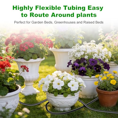 5/16 Inch Blank Drip Irrigation Tubing, 60FT Distribution Hose for Garden, Greenhouse & Raised Beds, Flexible UV-Resistant Watering Line for Drip Irrigation Systems - style: 60Ft 5/16 Tubing