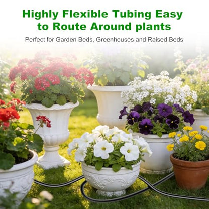 5/16 Inch Blank Drip Irrigation Tubing, 60FT Distribution Hose for Garden, Greenhouse & Raised Beds, Flexible UV-Resistant Watering Line for Drip Irrigation Systems - style: 60Ft 5/16 Tubing