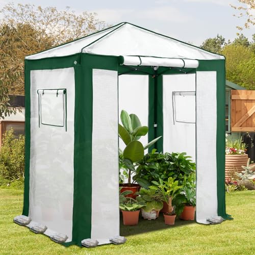 EAGLE PEAK 6x4 Walk in Pop Up Greenhouse, Green/White - color: Green/White, size: 6x4