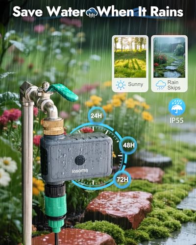 WiFi Water Timer Brass Inlet, 1-Zone Smart Hose Faucet Timer App & Voice Control via 2.4GHz WiFi, Sprinkler Timers w/Auto/Manual/Rain Delay Modes for Garden/Lawn, Works with Alexa & Google Assistant - size: WiFi