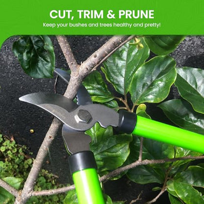 GARDEN GURU Bypass Loppers Tree Trimmer Clipper – Compact 15-inch High Carbon Steel Blade Gardening Loppers Pruning Shear Comfort Grip Handles Heavy Duty Branch Cutter Thick Branches w Ease (4 Pack) - size: 4 Pack, style: Bypass Loppers