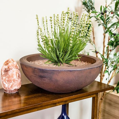 Sunnydaze Percival 20.75" Shallow Outdoor Planter Bowl, Rust, 2pk - color: Rust