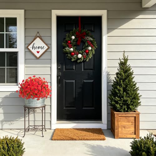 Hrobek Artificial Flowers for Outdoors Faux Petunias Plants UV Resistant - color: Red