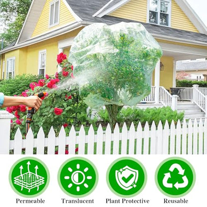2Pcs Garden Netting Pest Barrier with Drawstring, 6.56x 6.56FT Bird Netting - size: 6.56 x 6.56 FT x 2Pcs
