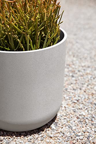 Veradek Mason Series Lima Planter - Large Round Outdoor Planter - color: Gray, size: 10 inches