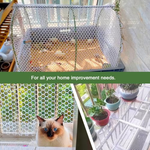 White Plastic Wire Mesh Fence 16In x 33Ft, Chicken Wire Fencing for Poultry - color: White, size: 16IN x 33FT